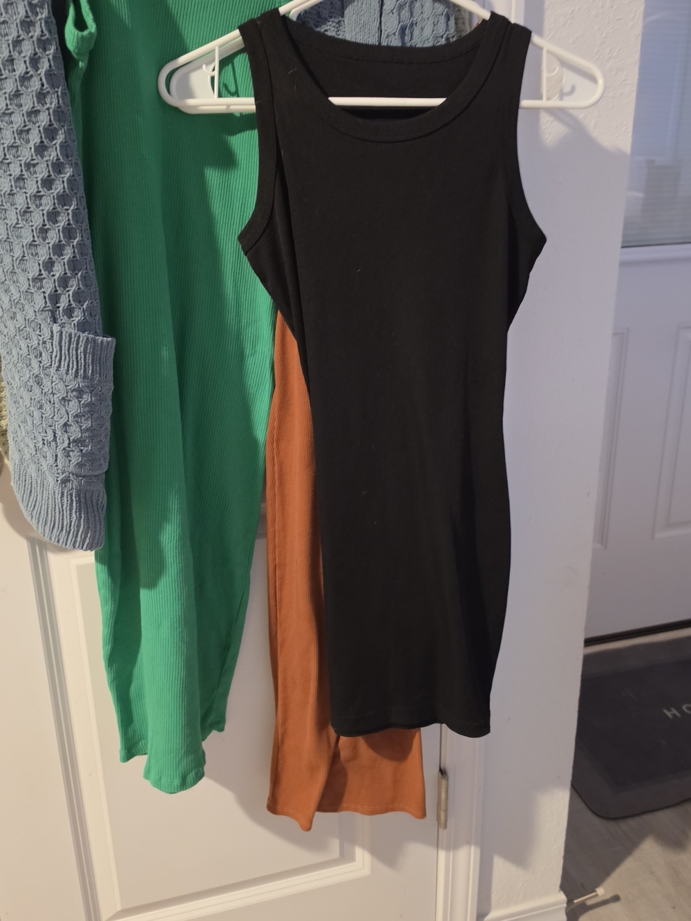 Three Ribbed Tank Dresses. Womans Sz Small.